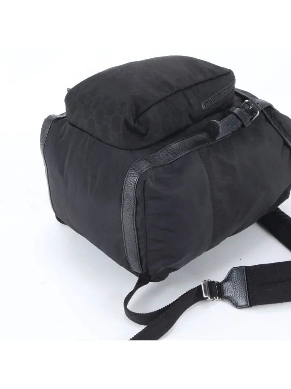 Gucci GG Nylon Leather Backpack Shoulder Bag